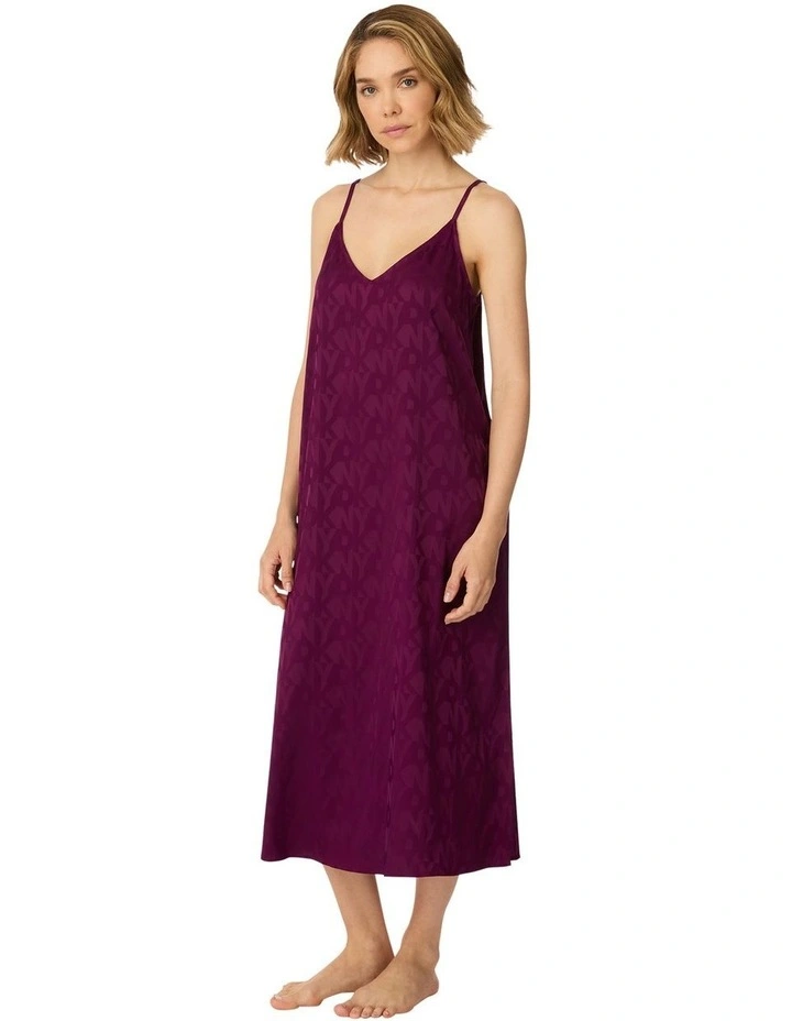 Logo Satin Low Back Midi Chemise Nightgown image 3