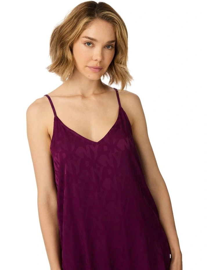 Logo Satin Low Back Midi Chemise Nightgown image 4
