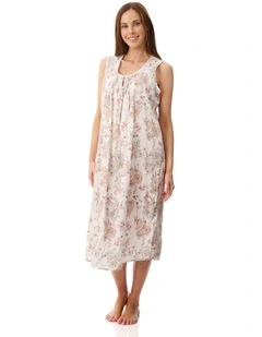 Dolce Sleeveless mid length nightie - Multi