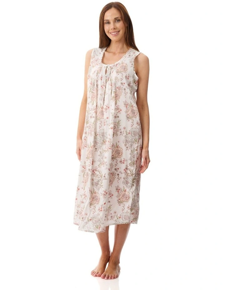 Dolce Sleeveless mid length nightie - Multi image 1