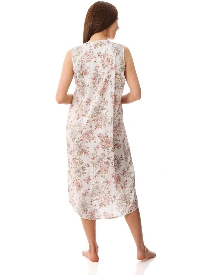 Dolce Sleeveless mid length nightie - Multi image 2