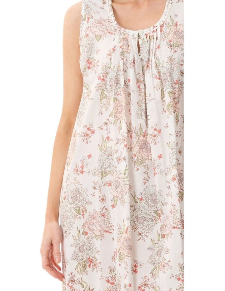 Dolce Sleeveless mid length nightie - Multi image 3