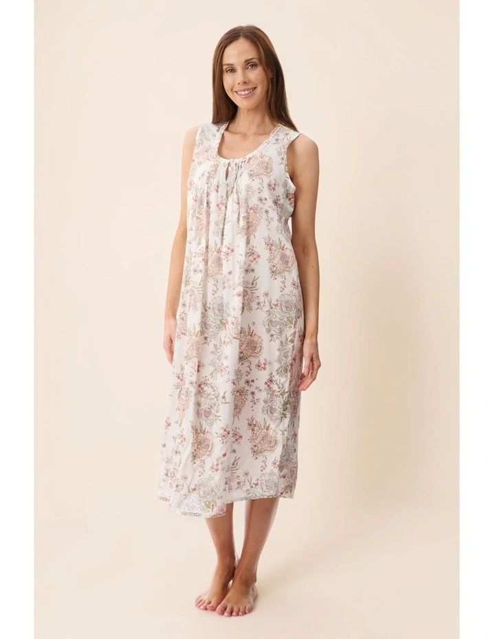 Dolce Sleeveless mid length nightie - Multi image 5
