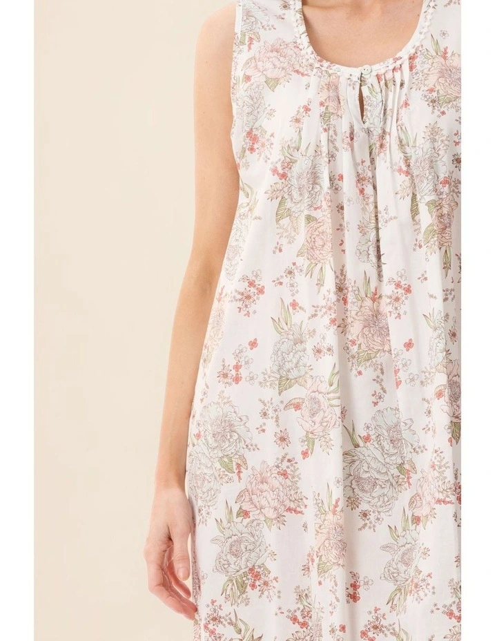Dolce Sleeveless mid length nightie - Multi image 6