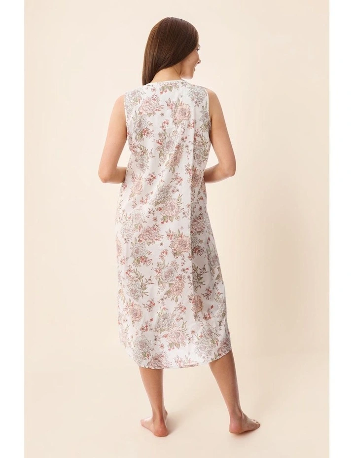 Dolce Sleeveless mid length nightie - Multi image 7