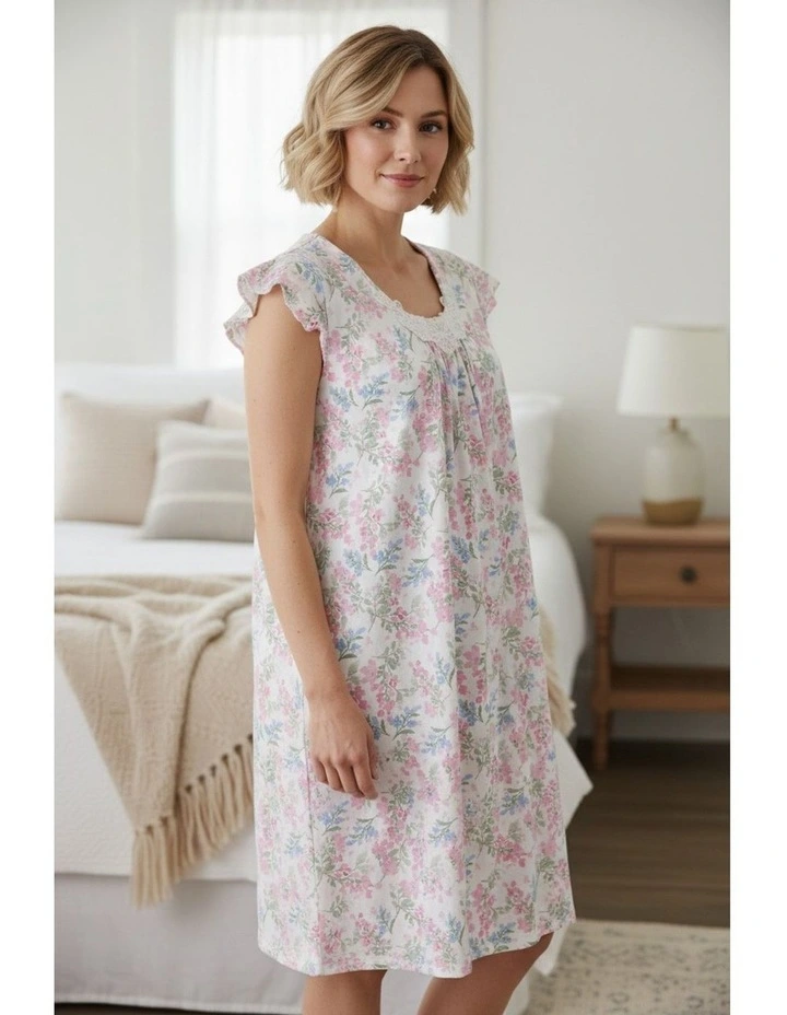 Arosa Flutter sleeve short nightie - Multi image 4