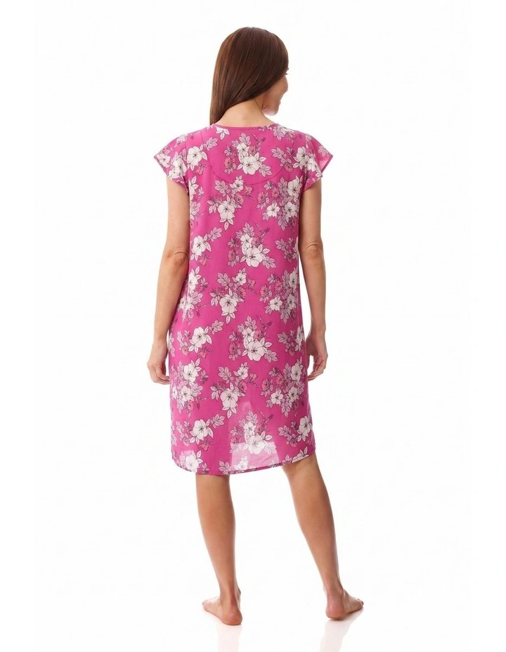 Siena Flutter sleeve short nightie - Hot Pink image 2