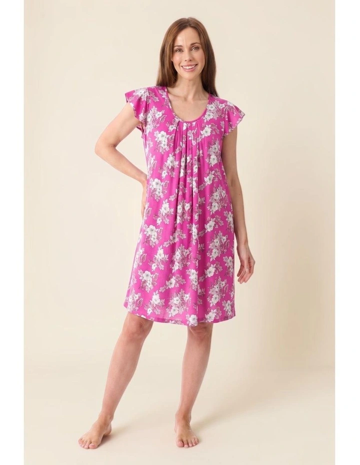 Siena Flutter sleeve short nightie - Hot Pink image 5