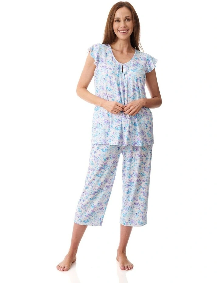 Zadar Flutter sleeve capri pyjama - Multi image 1