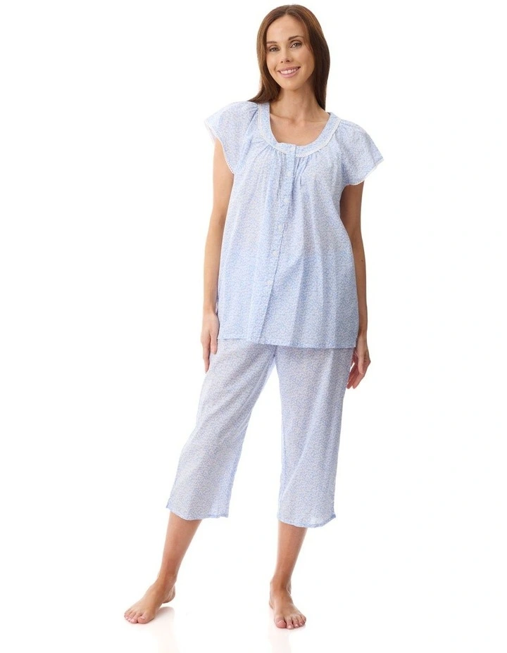 Halle Cap sleeve capri pyjama - Blue image 1