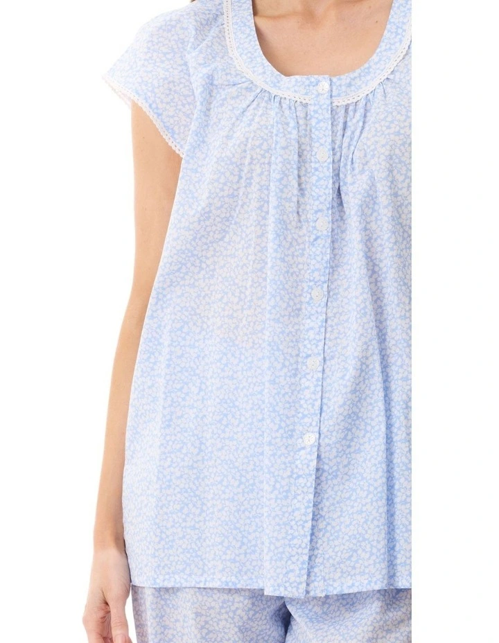 Halle Cap sleeve capri pyjama - Blue image 3