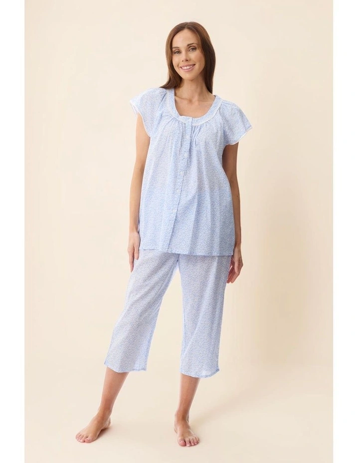 Halle Cap sleeve capri pyjama - Blue image 5