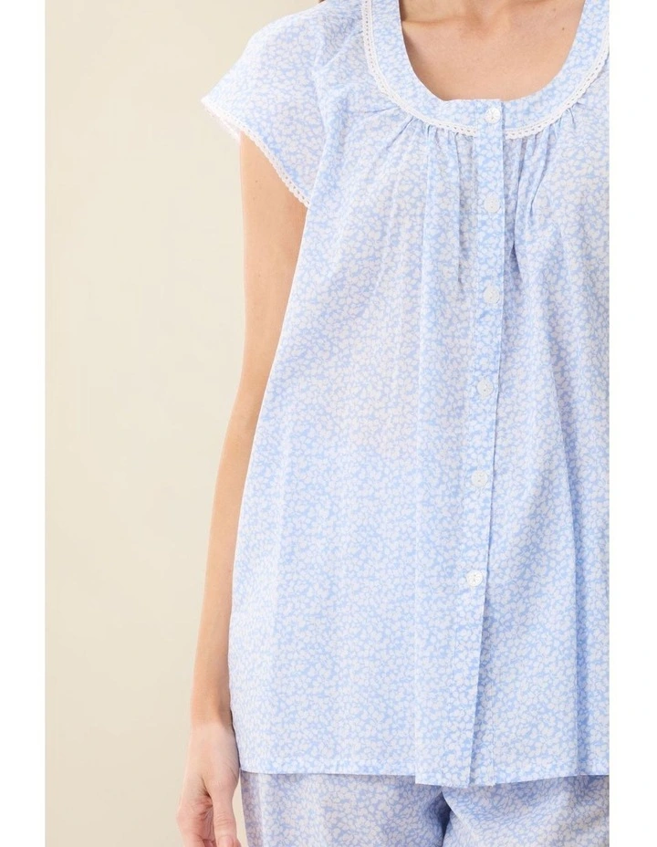 Halle Cap sleeve capri pyjama - Blue image 6