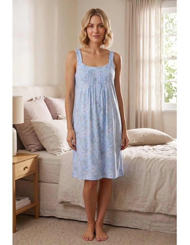 Verona Sleeveless short nightie - Blue image 4