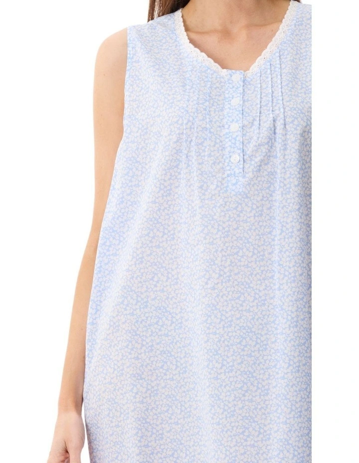 Halle Sleeveless short nightie - Blue image 3