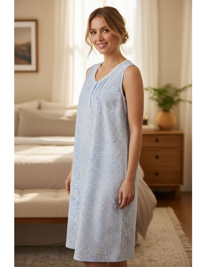 Halle Sleeveless short nightie - Blue image 4