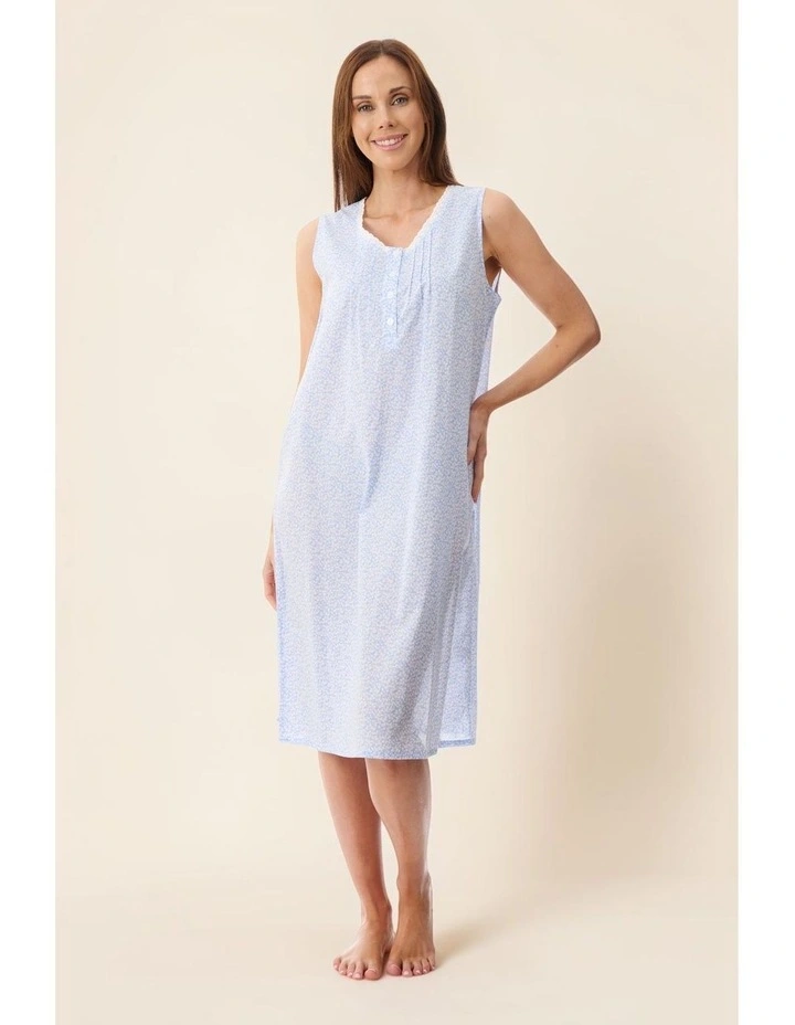 Halle Sleeveless short nightie - Blue image 5