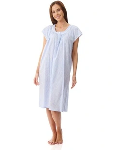 Halle Cap sleeve short nightie - Blue