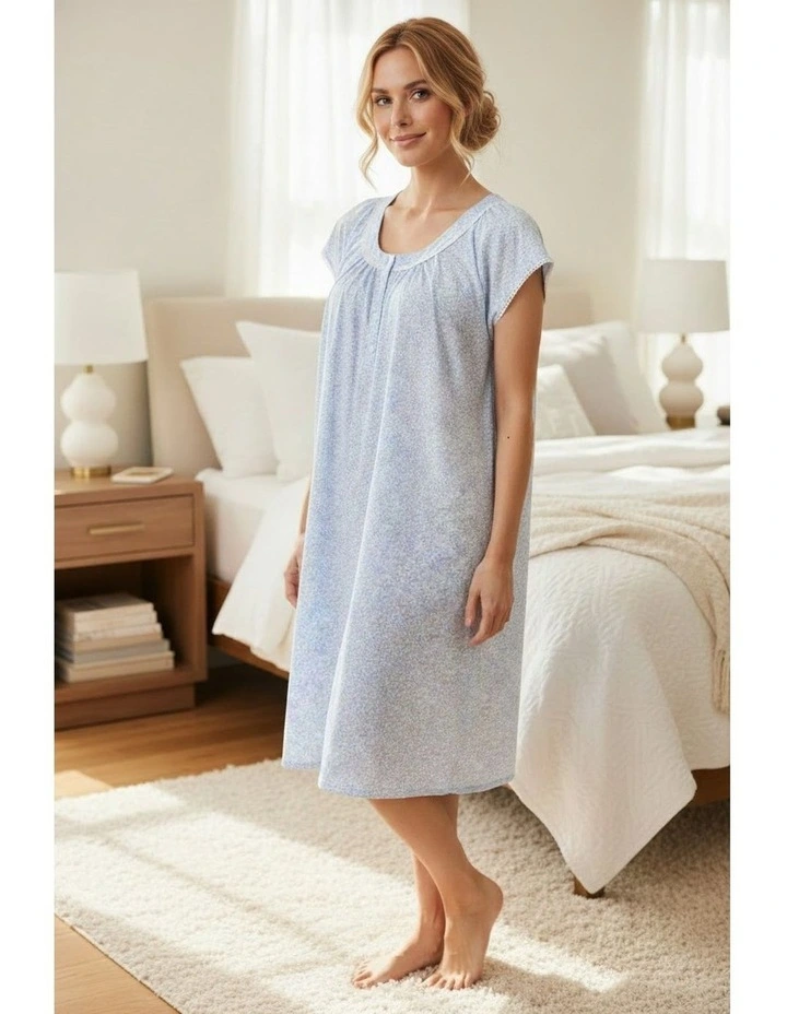 Halle Cap sleeve short nightie - Blue image 4