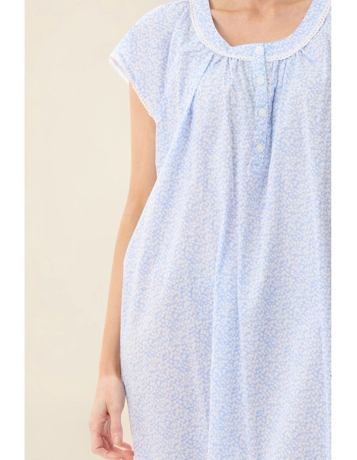 Halle Cap sleeve short nightie - Blue image 6