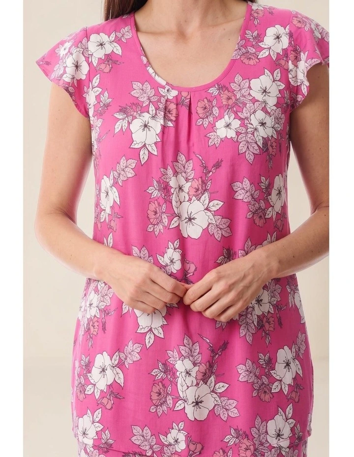 Siena Flutter sleeve capri pyjama - Hot Pink image 6