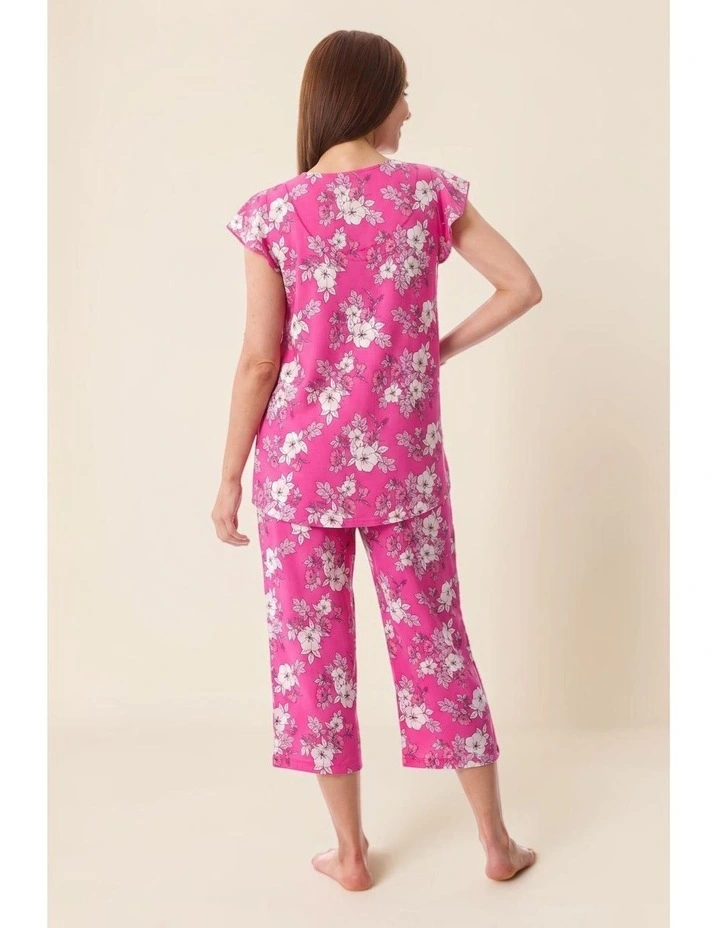 Siena Flutter sleeve capri pyjama - Hot Pink image 7