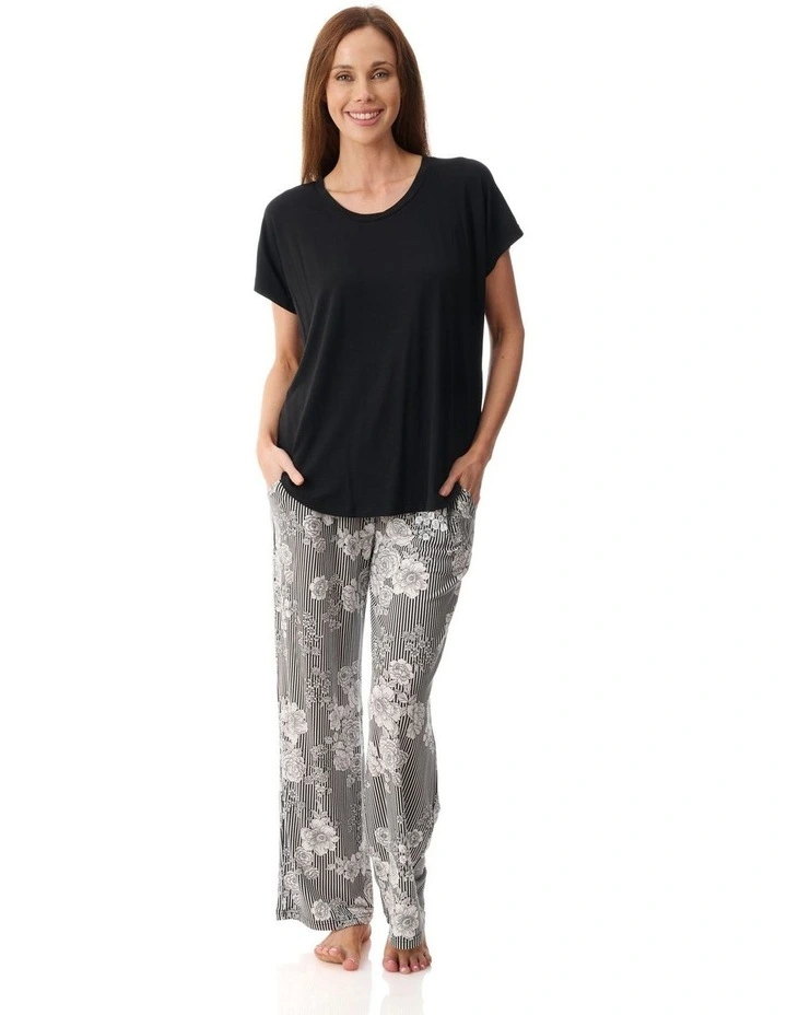 Uzzano Wide leg pyjama - Black/White image 1
