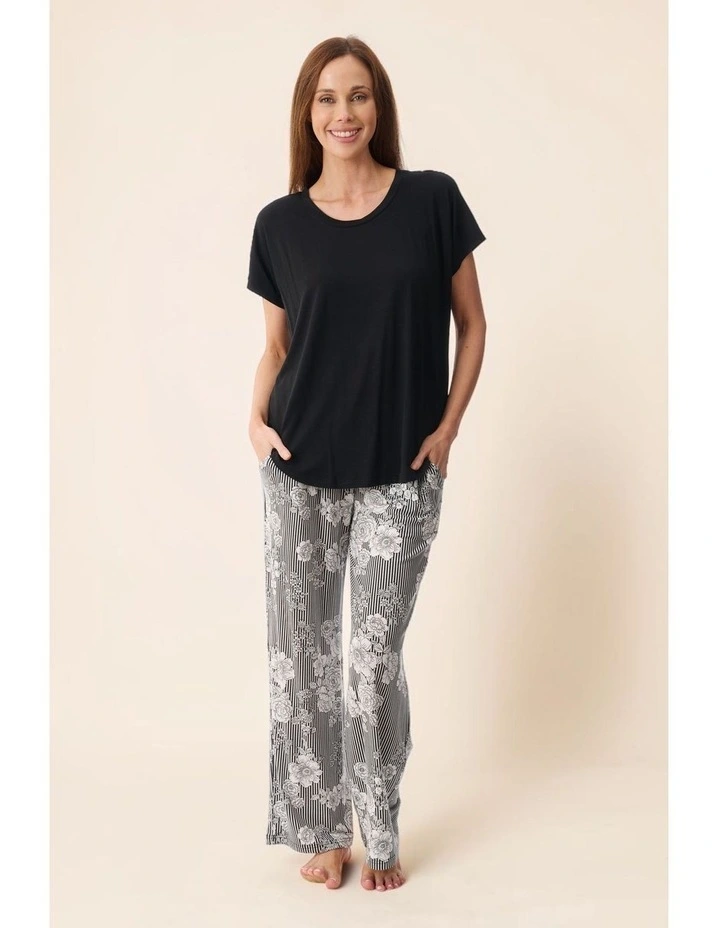 Uzzano Wide leg pyjama - Black/White image 5