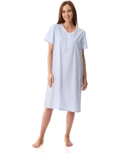 Halle Short sleeve short nightie - Blue