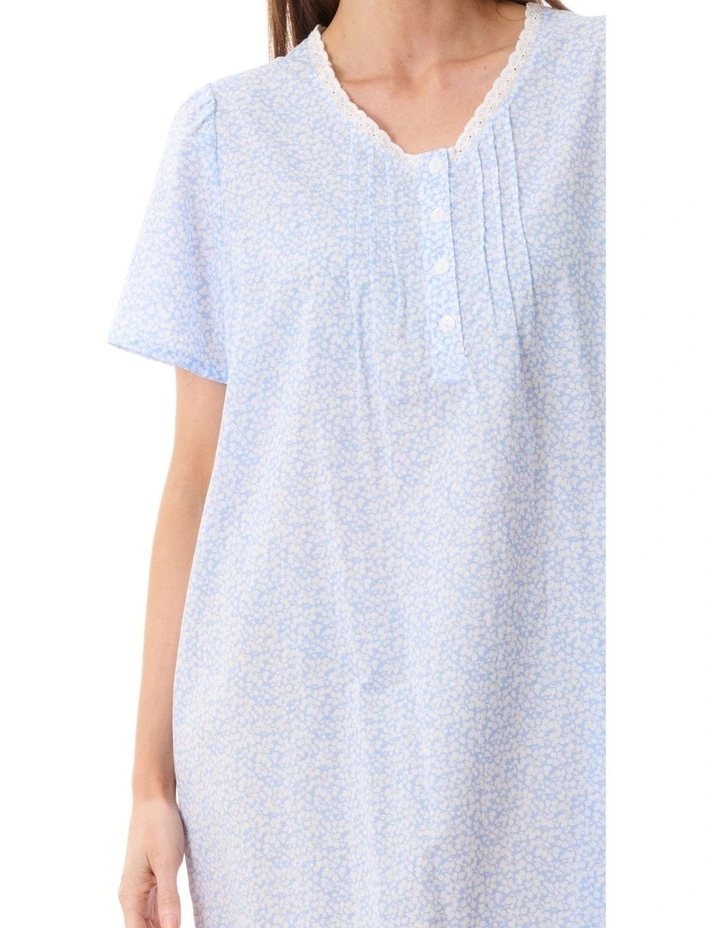 Halle Short sleeve short nightie - Blue image 3