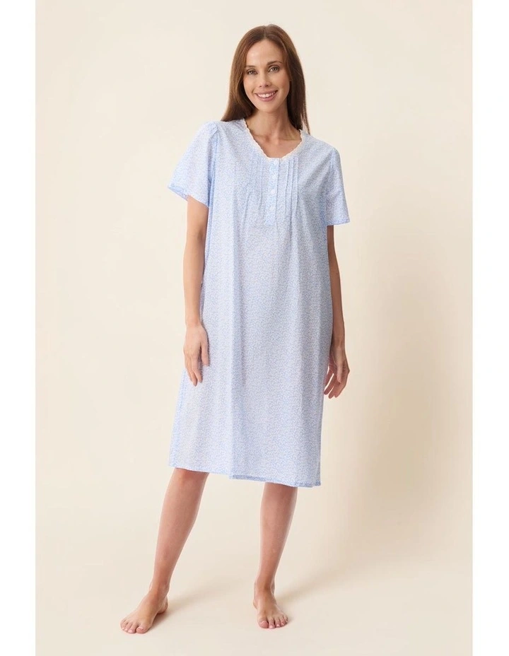 Halle Short sleeve short nightie - Blue image 5
