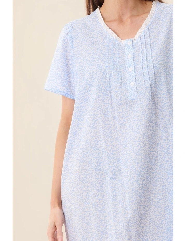 Halle Short sleeve short nightie - Blue image 6