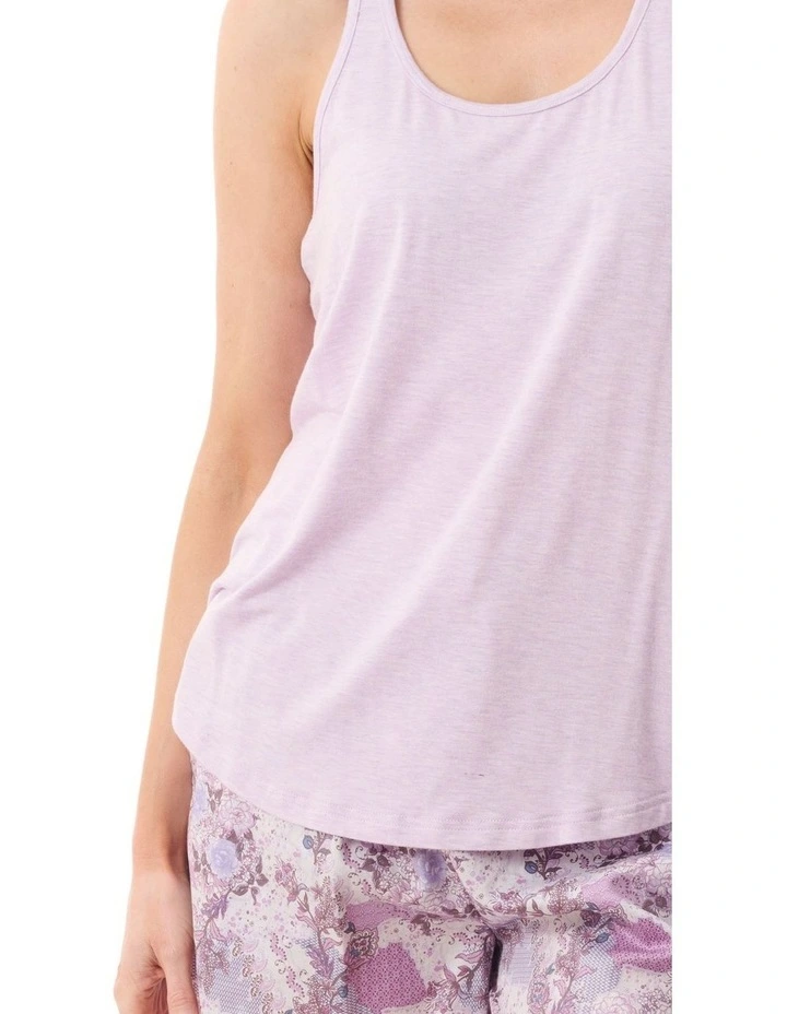 Como Short pyjama with knit racer - Mauve image 3