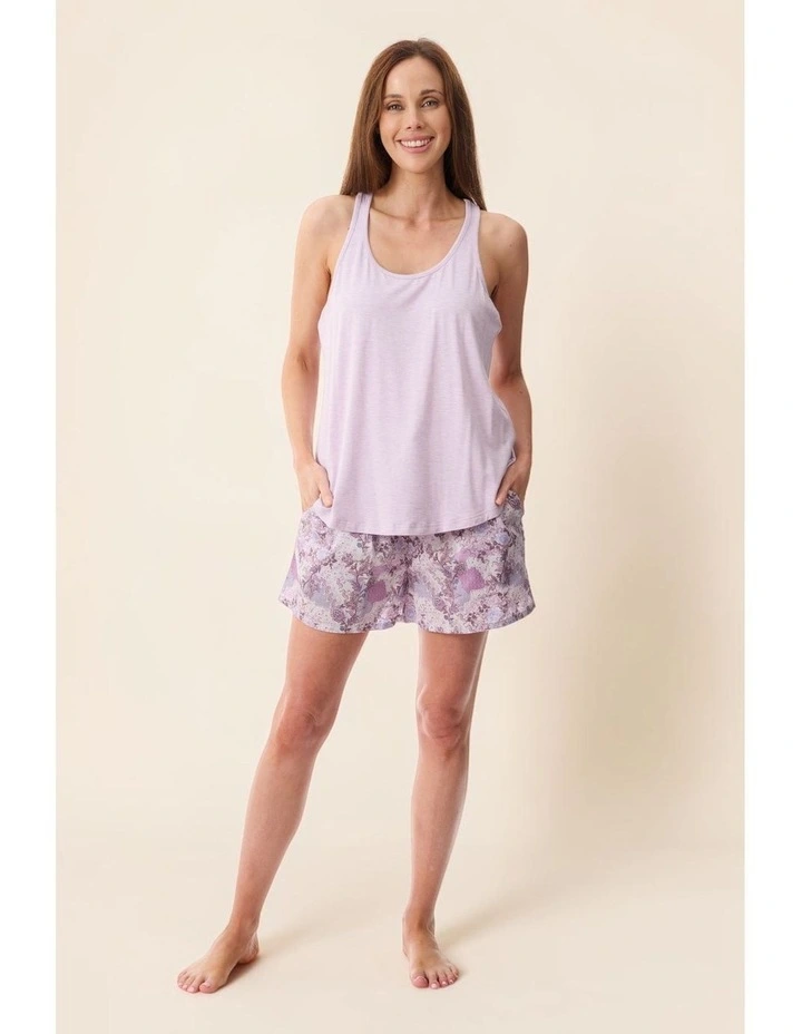 Como Short pyjama with knit racer - Mauve image 5