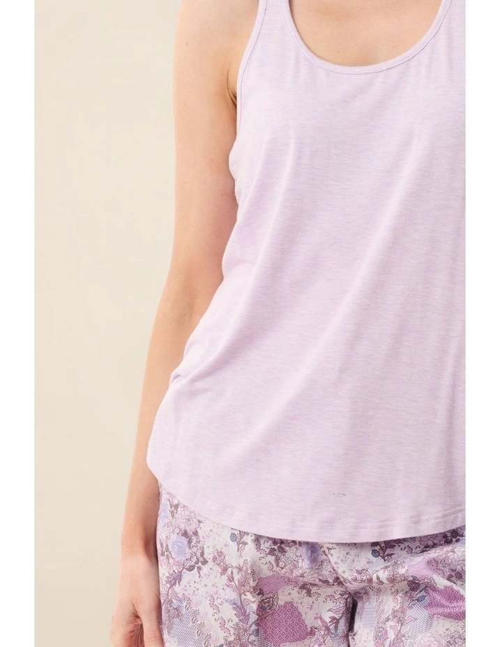 Como Short pyjama with knit racer - Mauve image 6