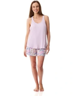 Florence Short pyjama with knit racer - Multi