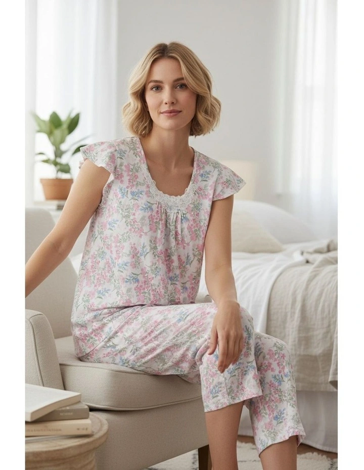 Arosa Flutter sleeve capri pyjama - Multi image 4