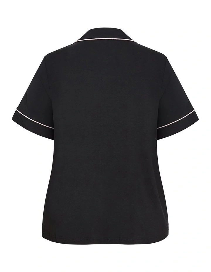 Plus Size Signature Pyjama Shirt in black image 4