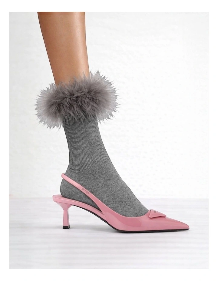 Frou-Frou Faux Fur Trim Cotton Socks image 5
