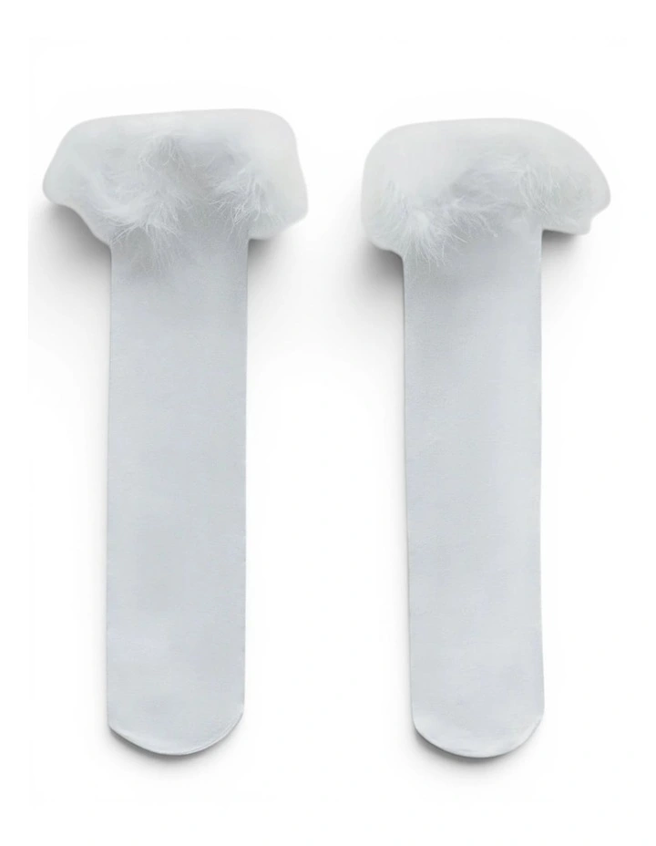 Frou-Frou Faux Fur Trim Cotton Socks image 5