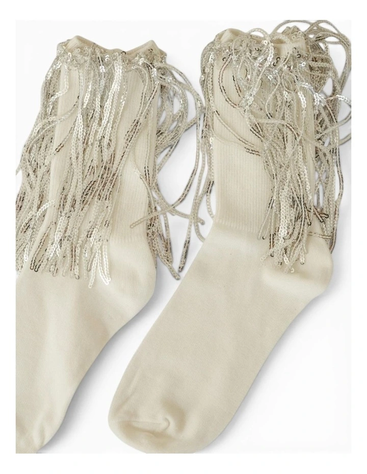 Bowie Cotton Socks With Glitter Fringe image 2