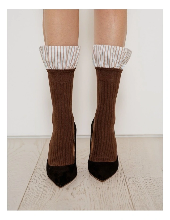 Lauren Pinstripe Cuff Socks image 2