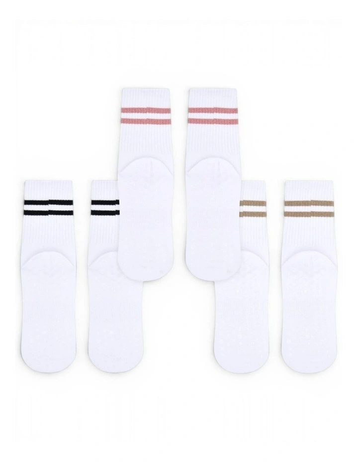 Varsity Grip Pilates Yoga Socks - 3 Packs image 4