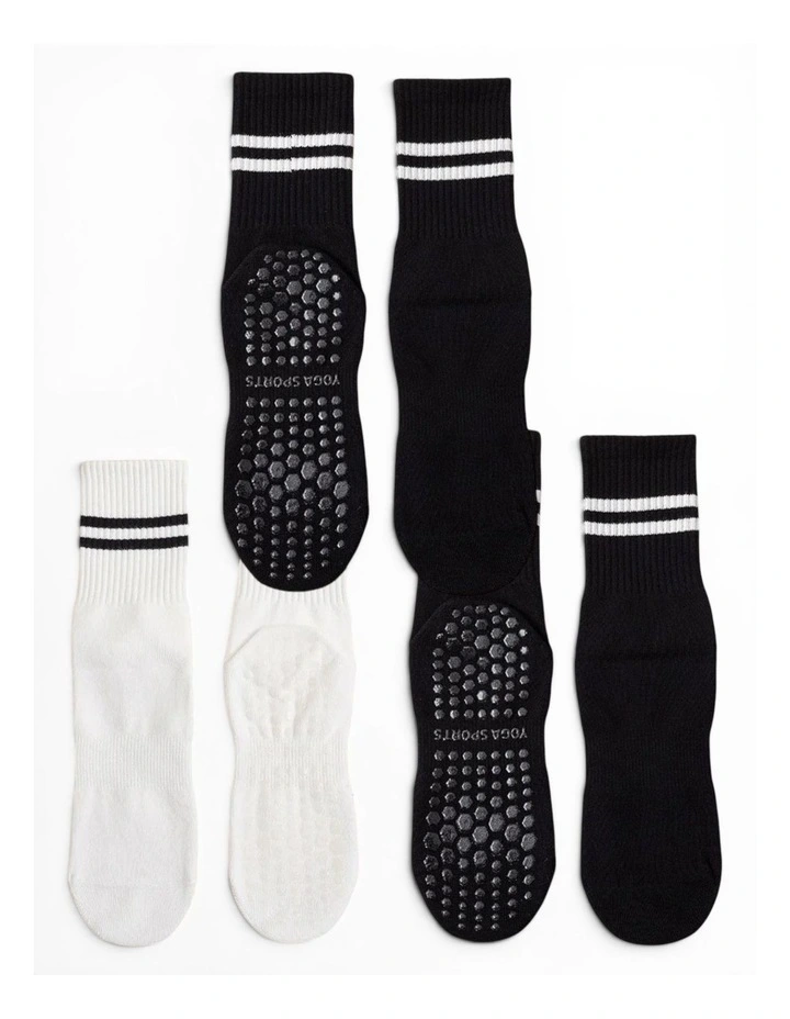 Varsity Grip Pilates Yoga Socks - 3 Packs image 3