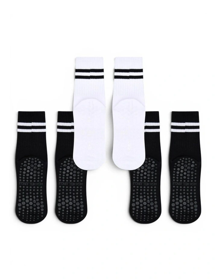 Varsity Grip Pilates Yoga Socks - 3 Packs image 4