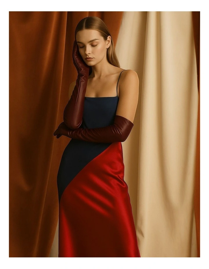 Florence Lambskin Opera Gloves - Burgundy image 4