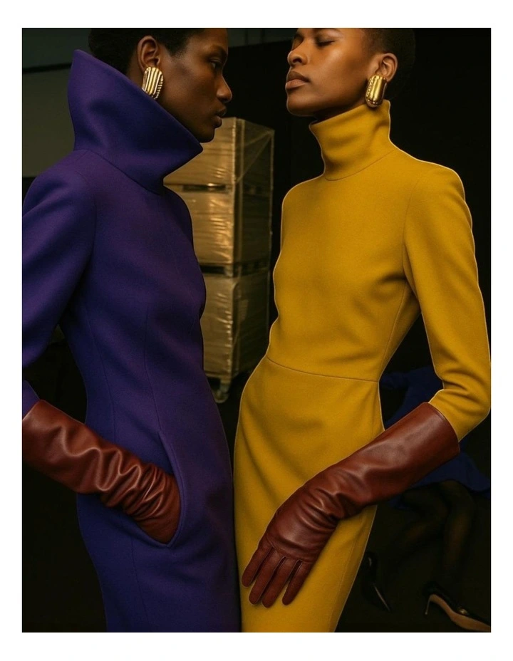Florence Lambskin Opera Gloves - Burgundy image 5