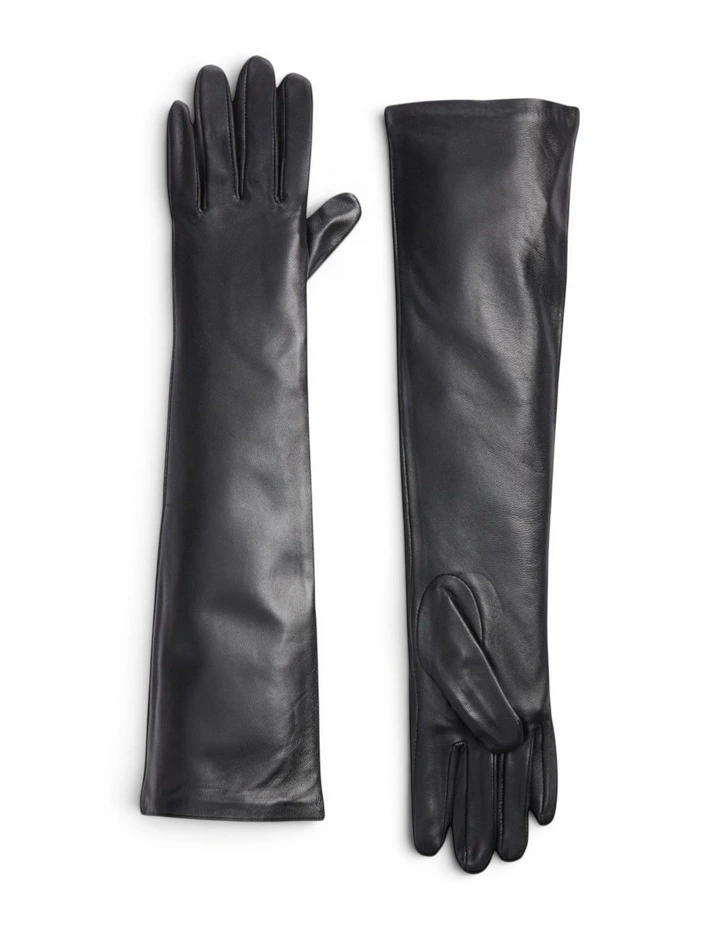 Florence Lambskin Leather Opera Gloves - Black image 1
