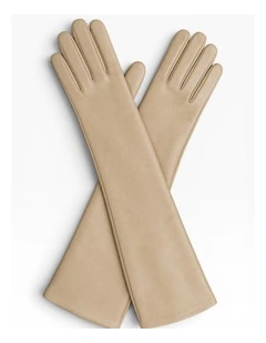 Florence Lambskin Leather Opera Gloves - Sable