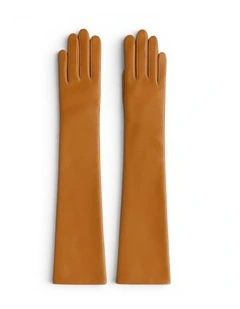 Florence Lambskin Leather Opera Gloves - Cognac